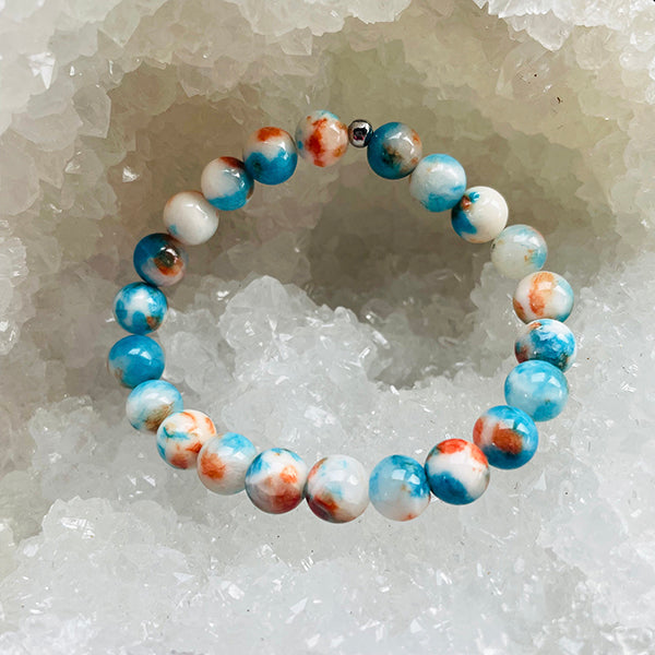 Love & Happiness - Creamsicle Cotton Candy Jade Stacker Bracelet