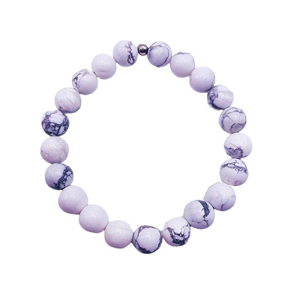 Featherly Howlite Crystal Gemstone Stacker Bracelet