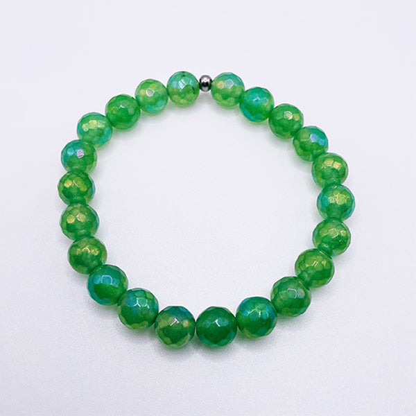 Prosperity Mystic Green Aventurine Faceted Stacker Bracelet