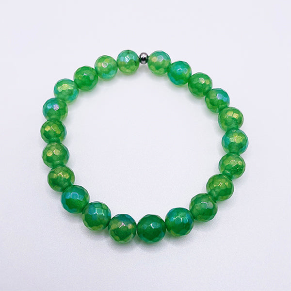 Featherly Mystic Green Aventurine Faceted Stacker Bracelet