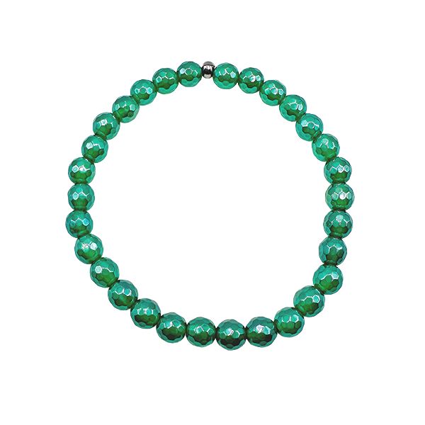 Featherly Green Faceted Mini Stacker Crystal Beaded Bracelet