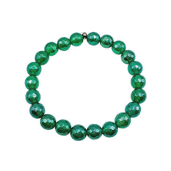Featherly Green Faceted Stacker Crystal Beaded Bracelet