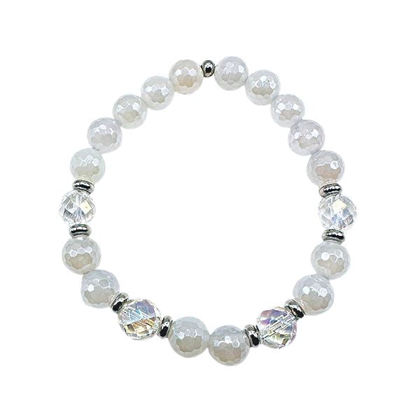 Featherly Intuition White Agate Faceted Bracelet