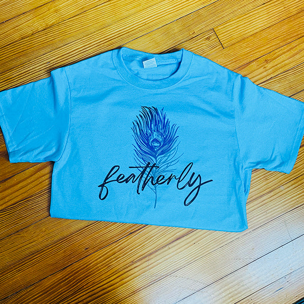 Featherly Vibes Sky Blue T-Shirt