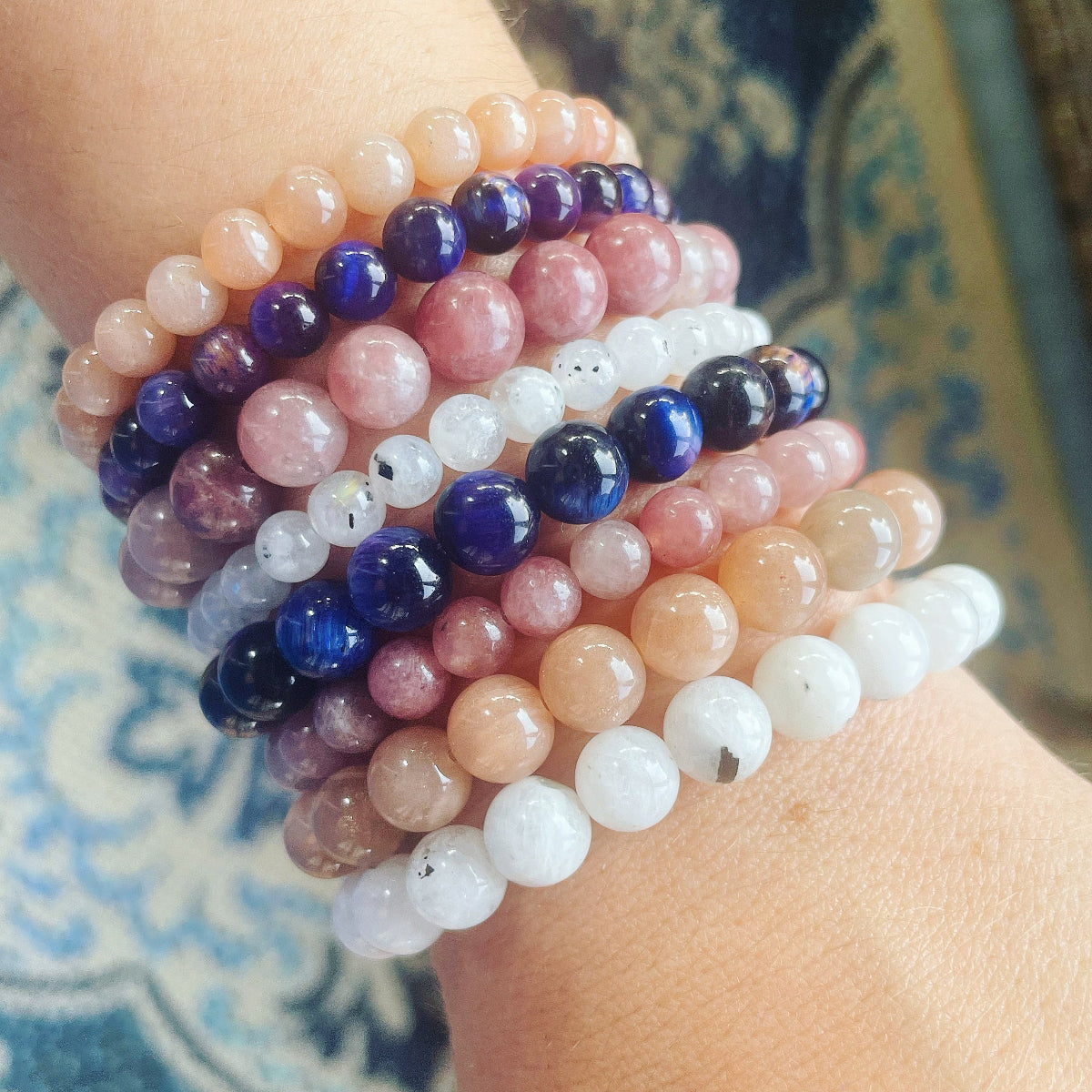 womens gemstone beaded bracelets for women