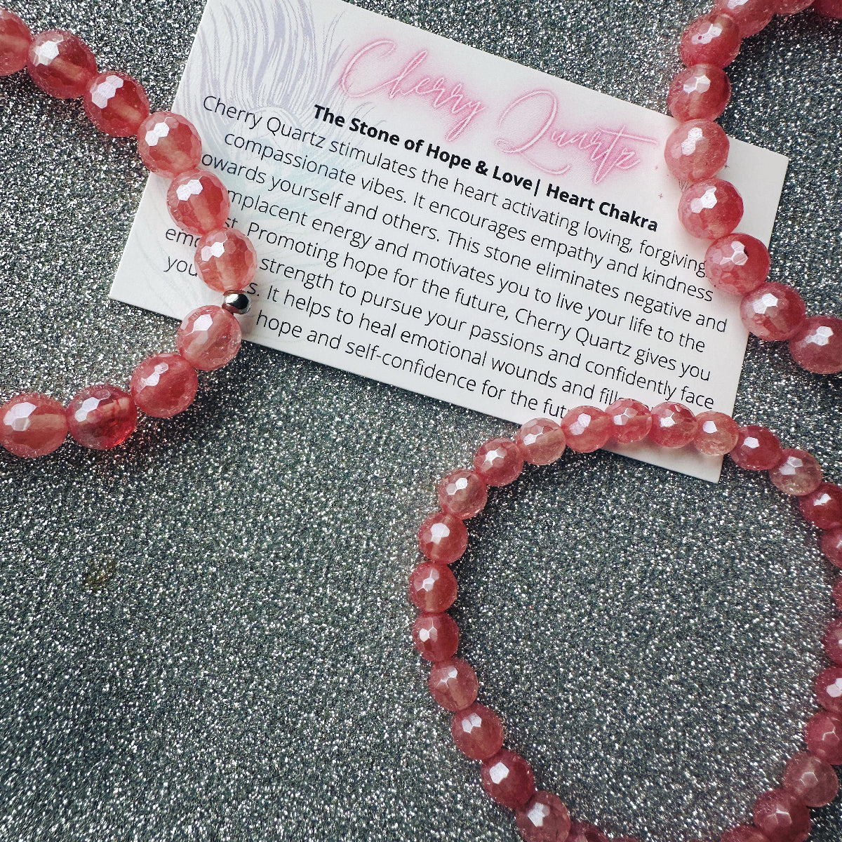 cherry quartz beaded gemstone bracelets