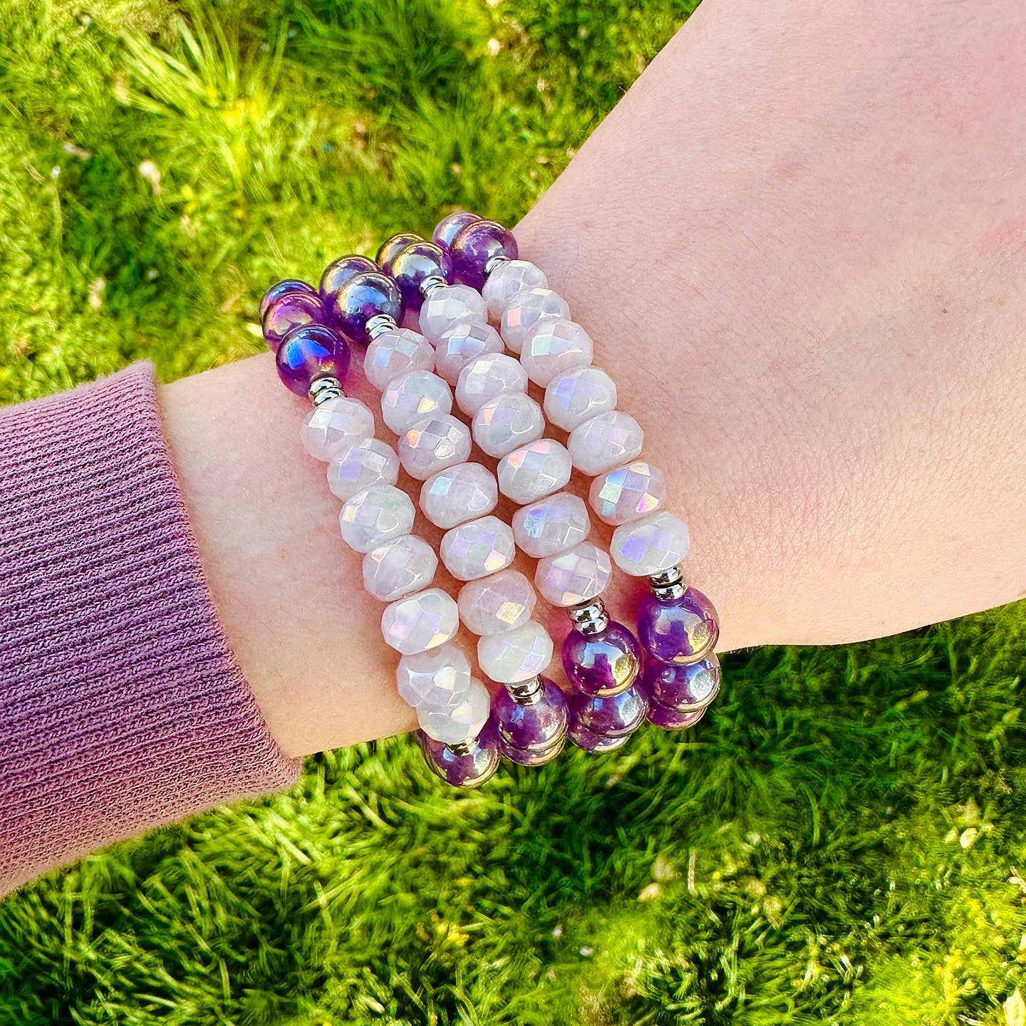 Positive Purpose - Rose Quartz and Amethyst Bracelet