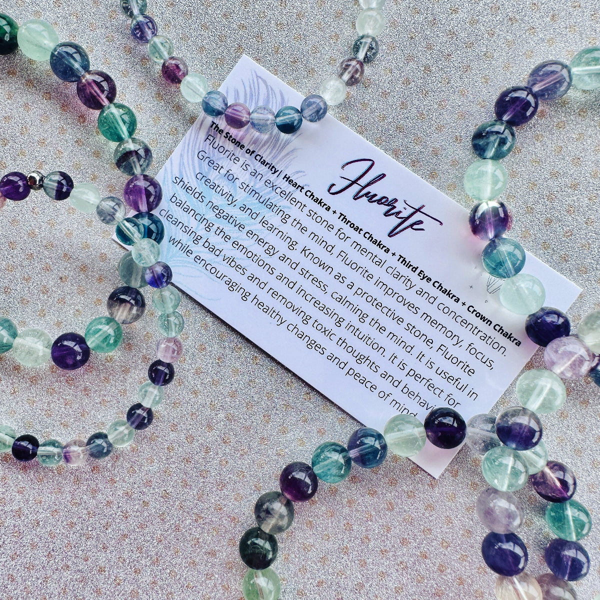 rainbow fluorite beaded gemstone bracelet