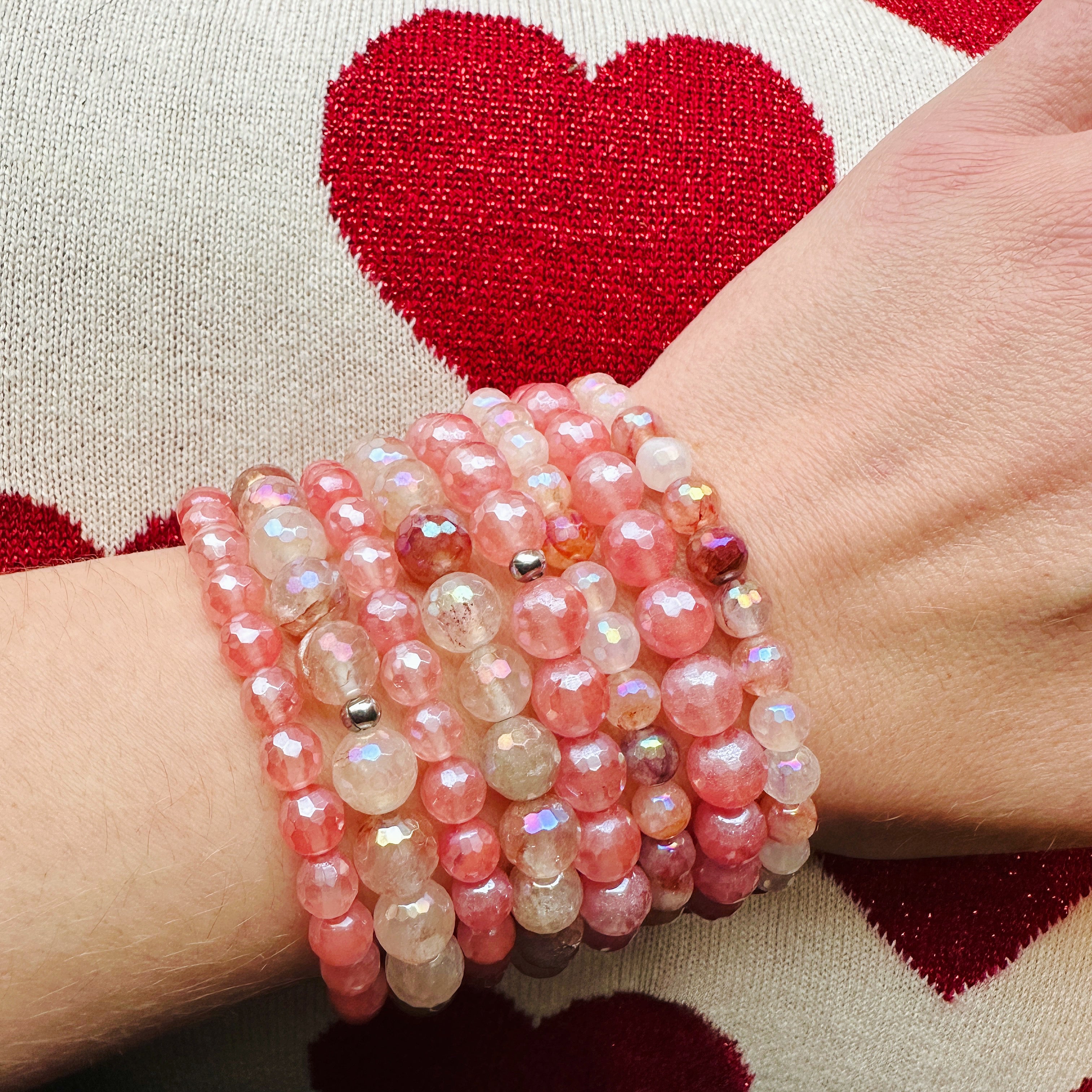 Hope & Love - Cherry Quartz Mini Stacker Bracelet