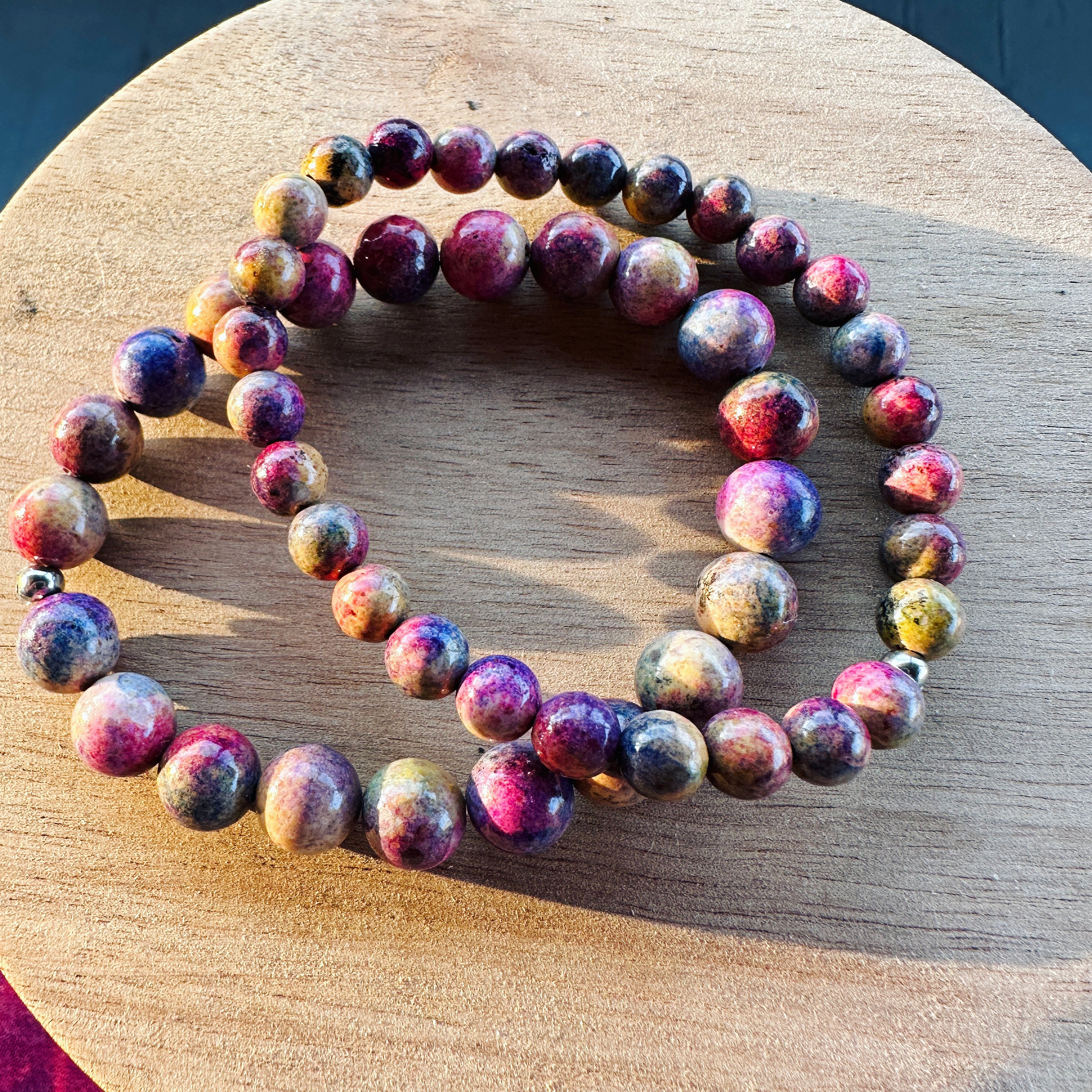 Healing & Nurturing - Rainbow Jasper Mini Stacker Bracelet