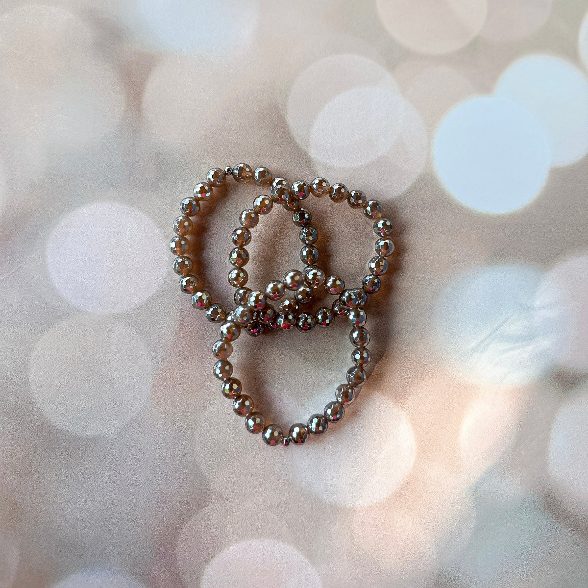 sparkly bronze beaded bracelets for women