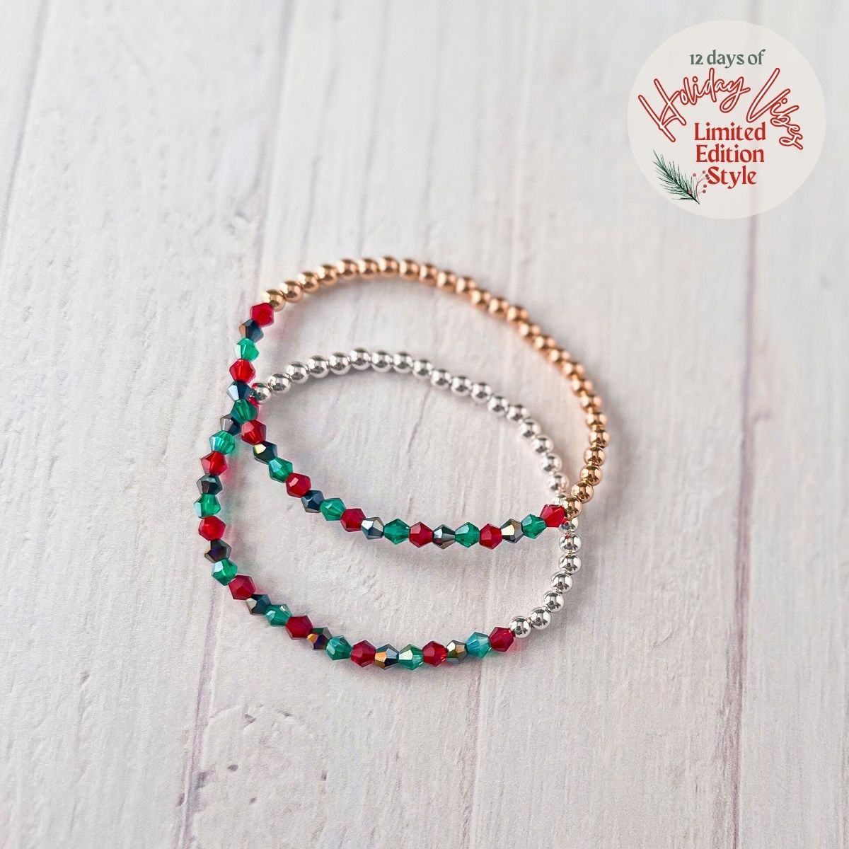 Holiday Skinny Crystal Stacker Bracelet - Limited Edition