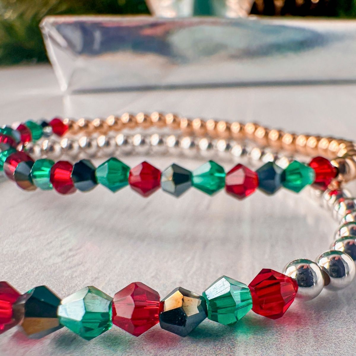 Holiday Skinny Crystal Stacker Bracelet - Limited Edition