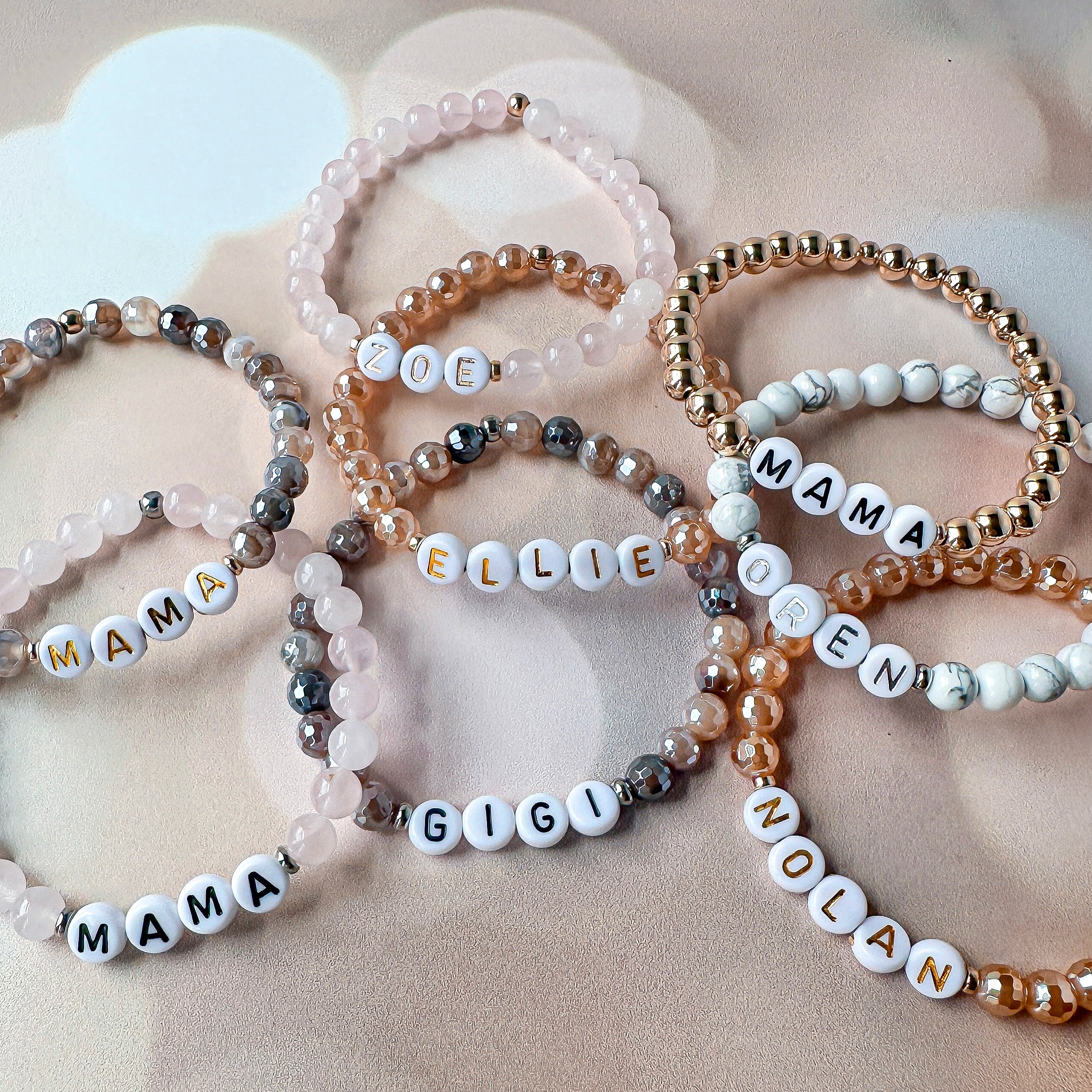 Coffee Agate Mini Personalized Bracelet