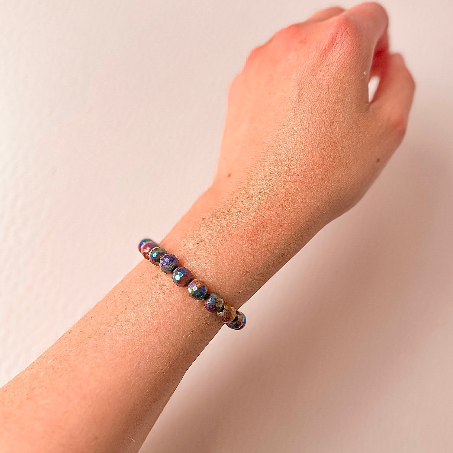 stacker bracelet from featherly in rainbow tiger's eye