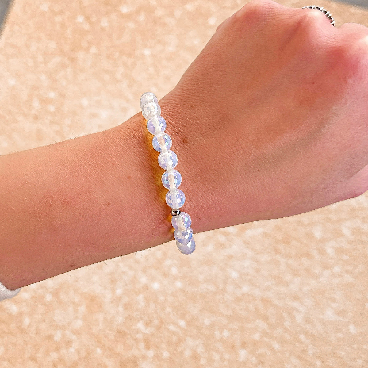 stacker bracelet from featherly in mystic opalite