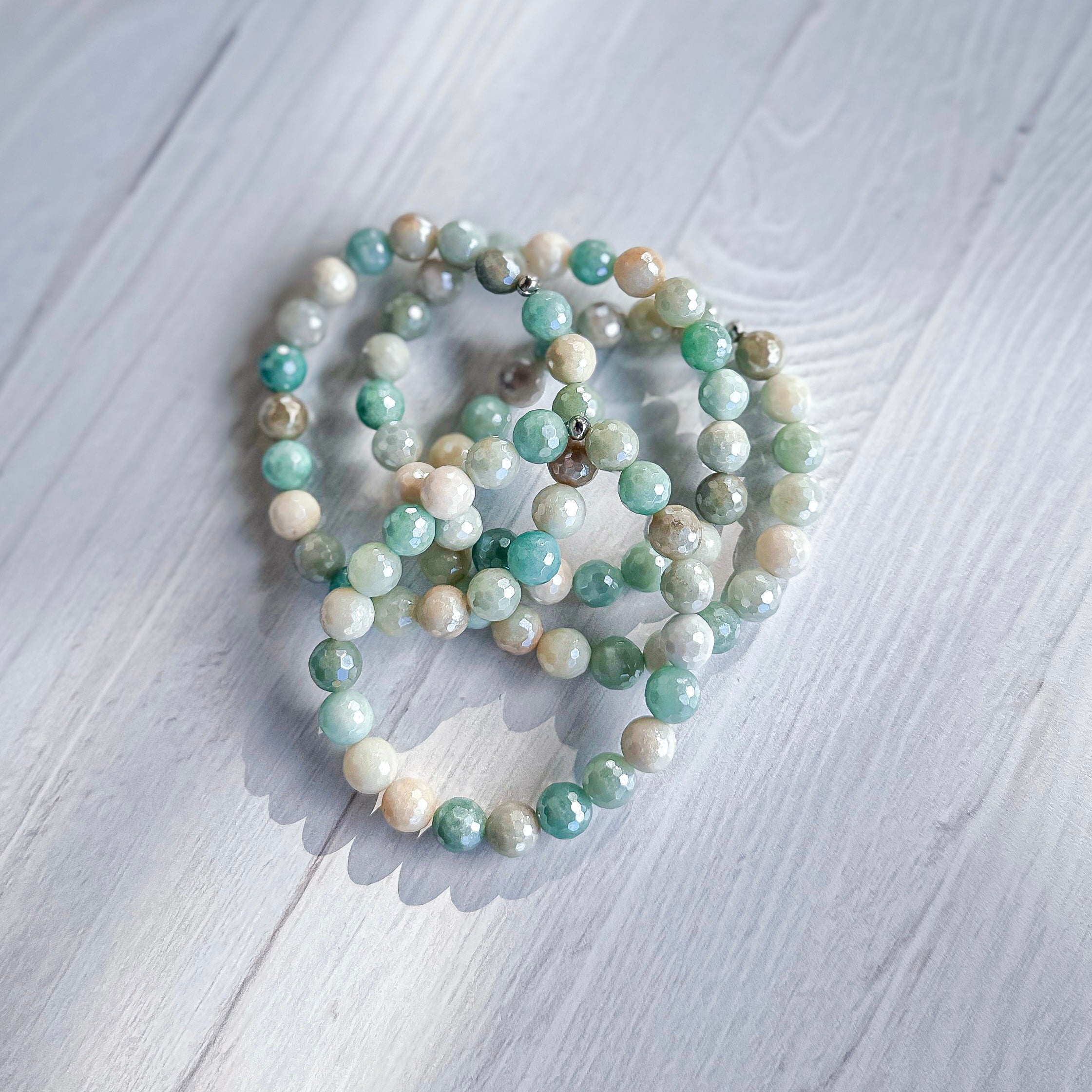 Courage & Truth - Mixed Amazonite Faceted Stacker Bracelet