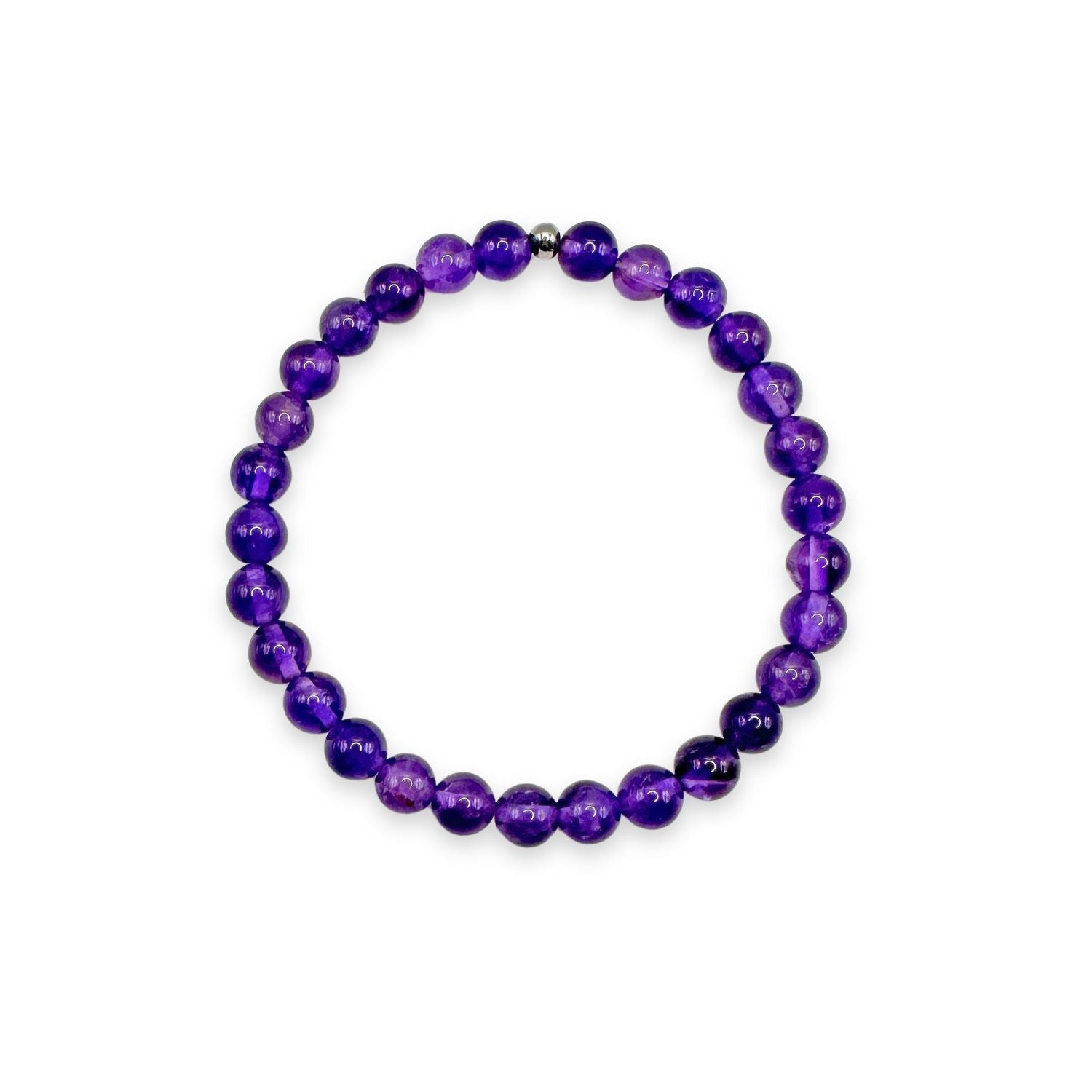 womens beaded bracelet in 6mm amethyst from Featherly