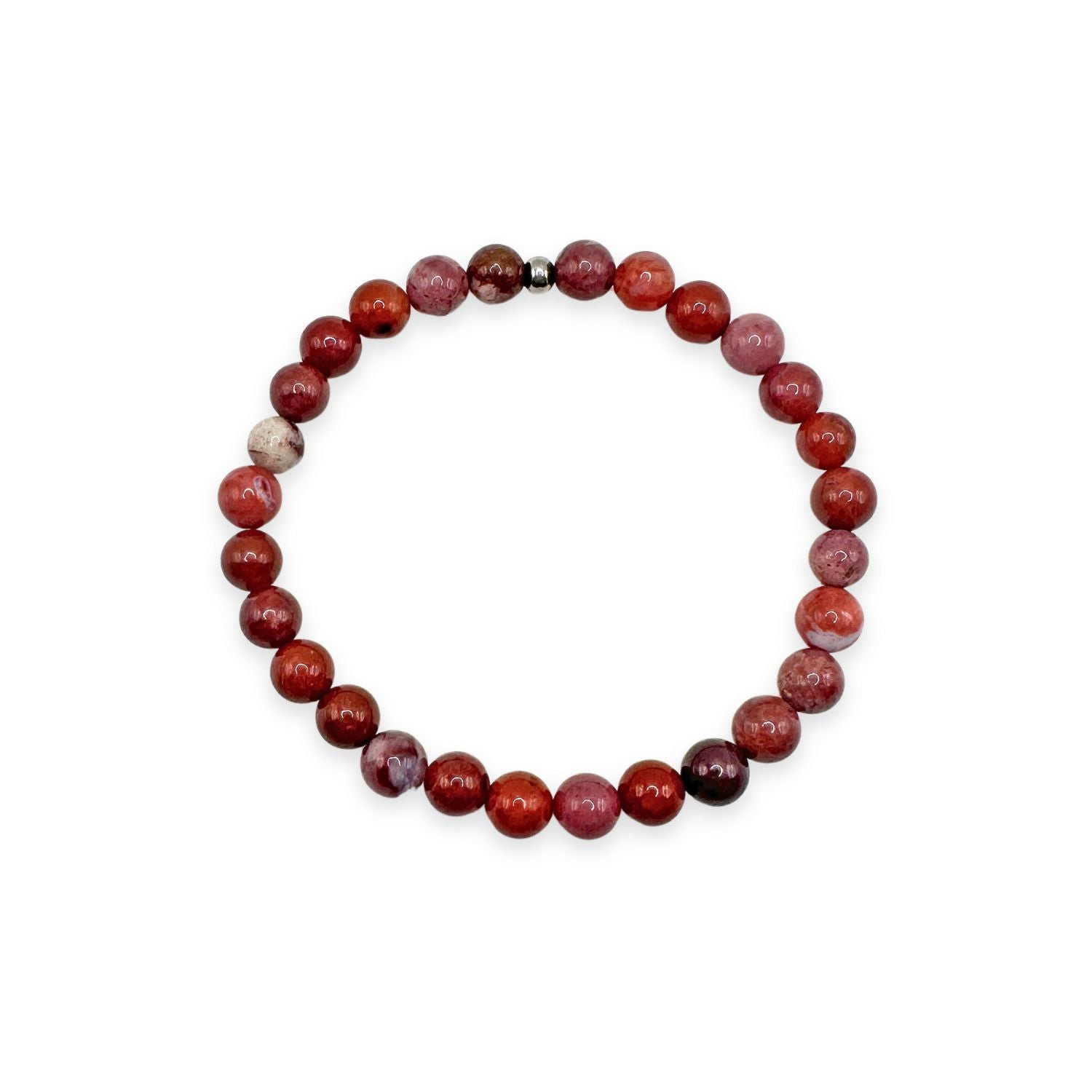 womens beaded bracelet in 6mm autumn agate from Featherly