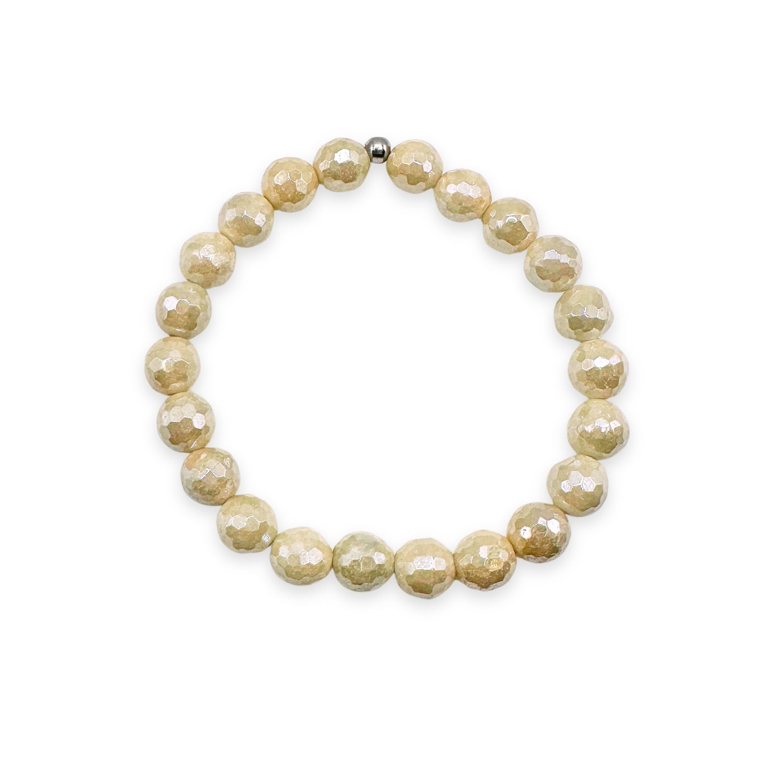 Beige Jade Faceted Stacker Bracelet