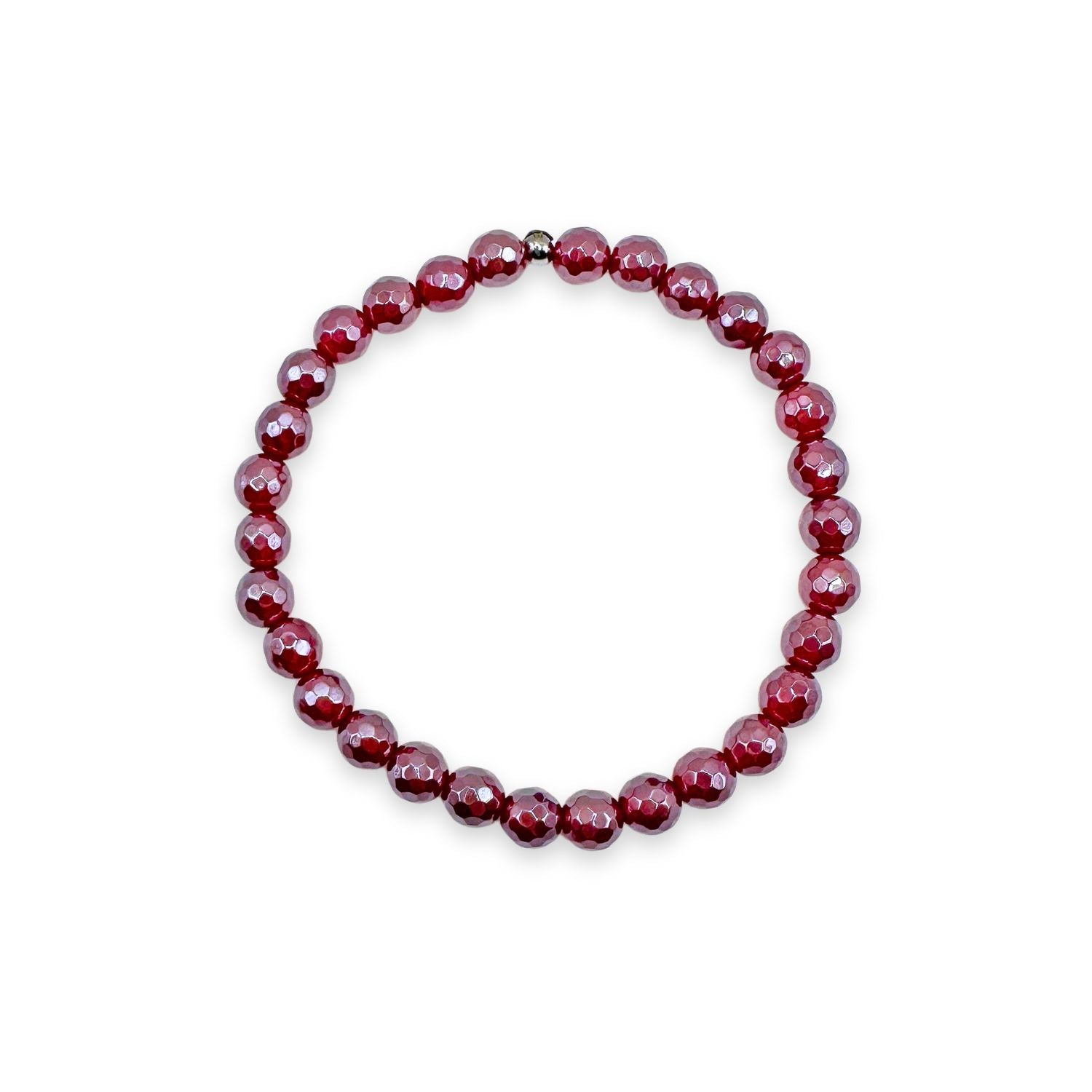 womens beaded bracelet in 6mm black cherry agate from Featherly
