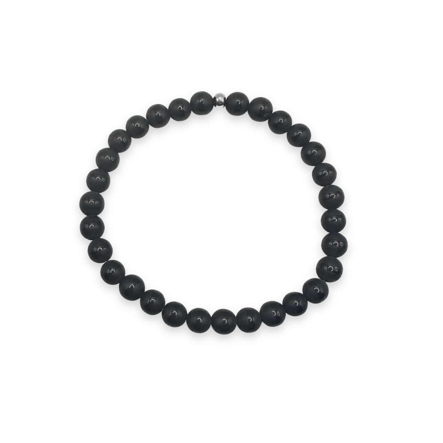 womens beaded bracelet in 6mm black onyx matte striped from Featherly