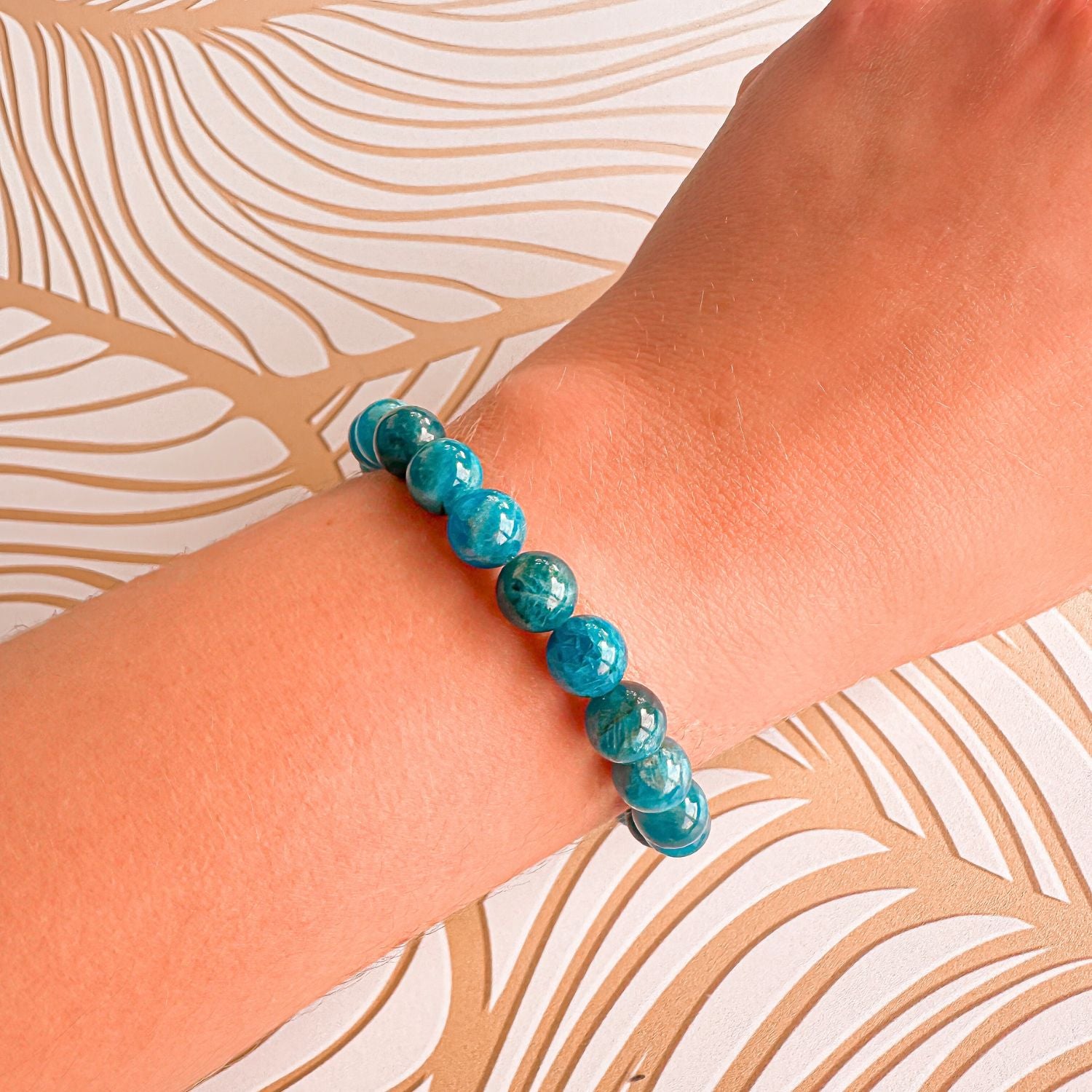 stacker bracelet from featherly in blue apatite