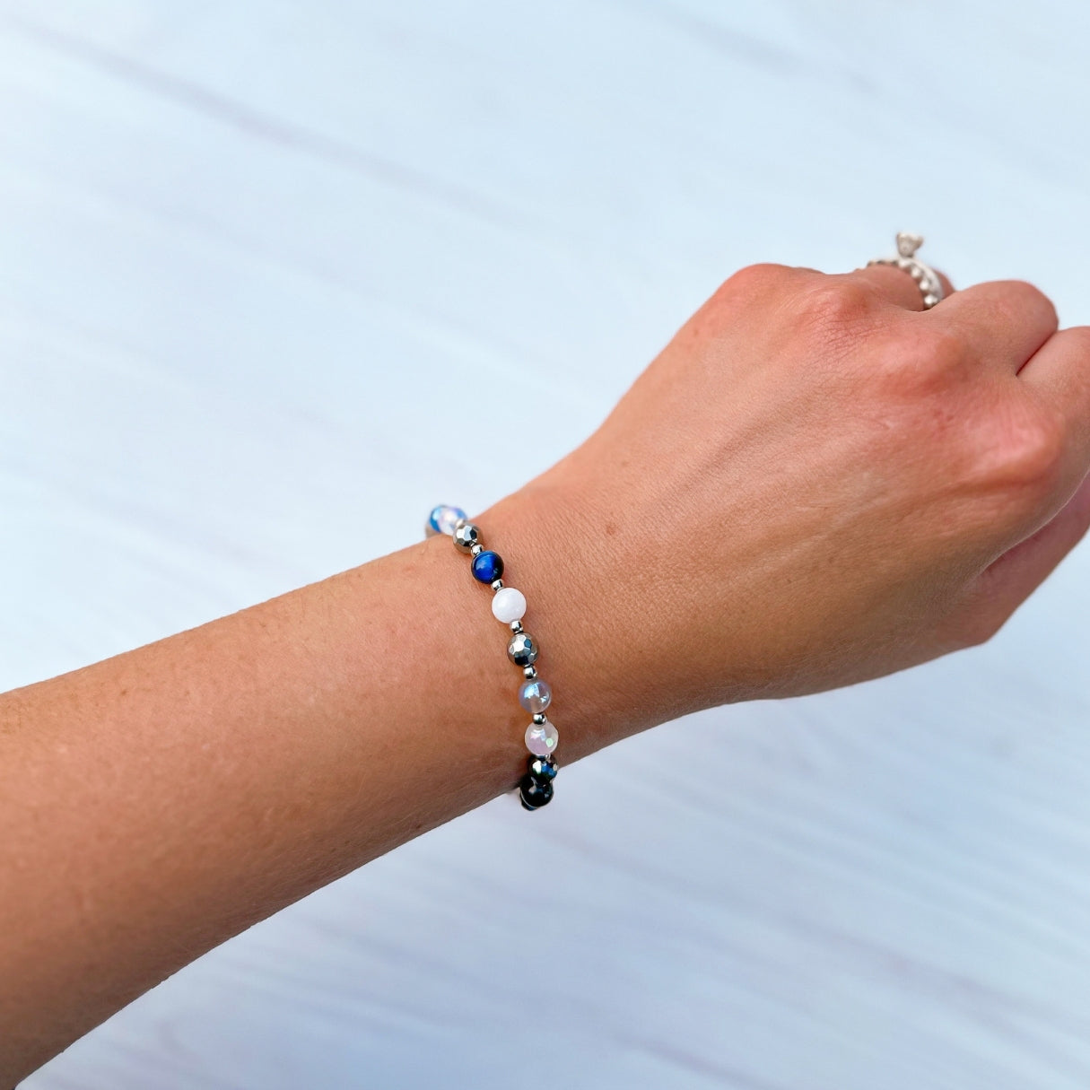 Central Blue Jays Confetti Mini Stacker Bracelet