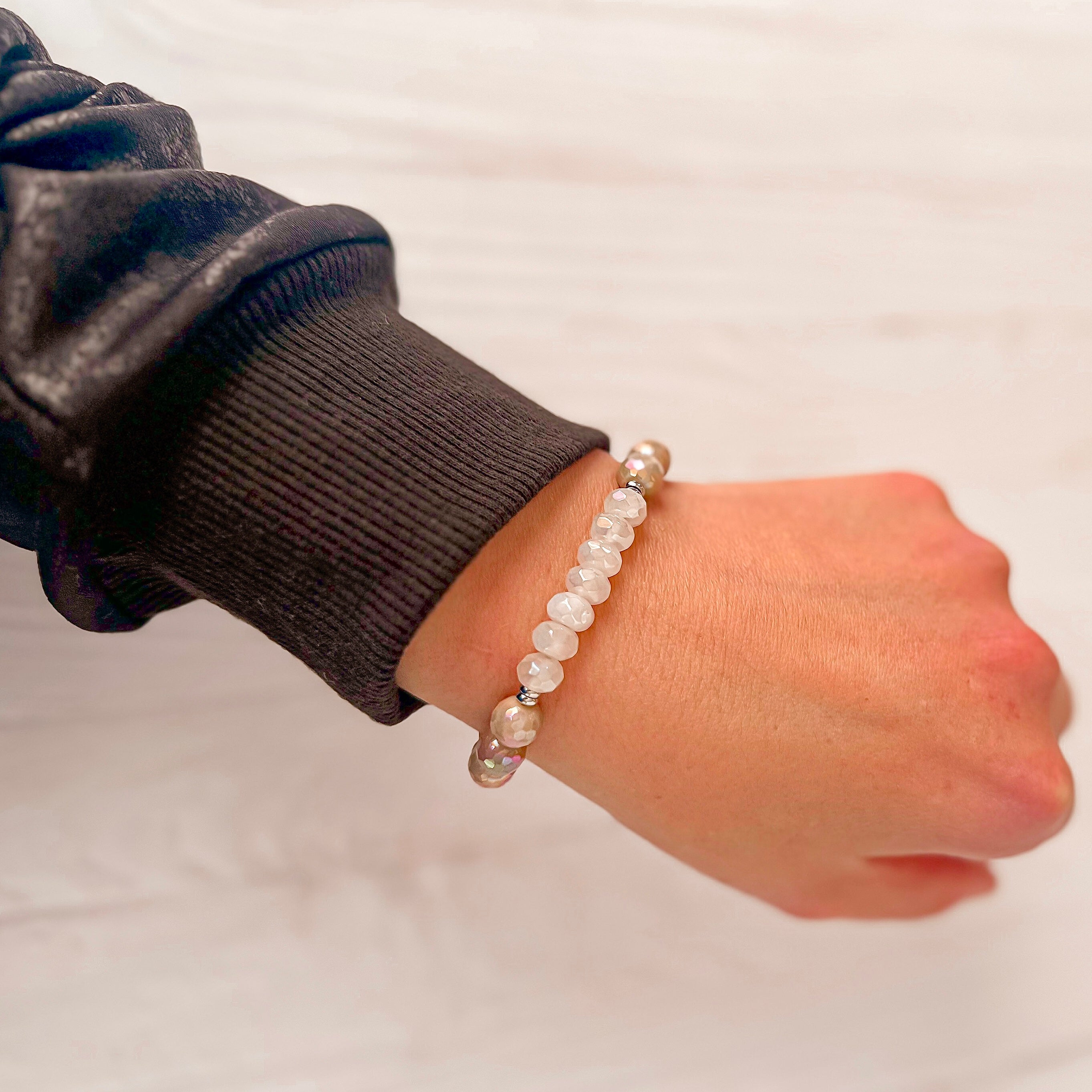 Positive Purpose - Rose Quartz and Peach Moonstone Bracelet