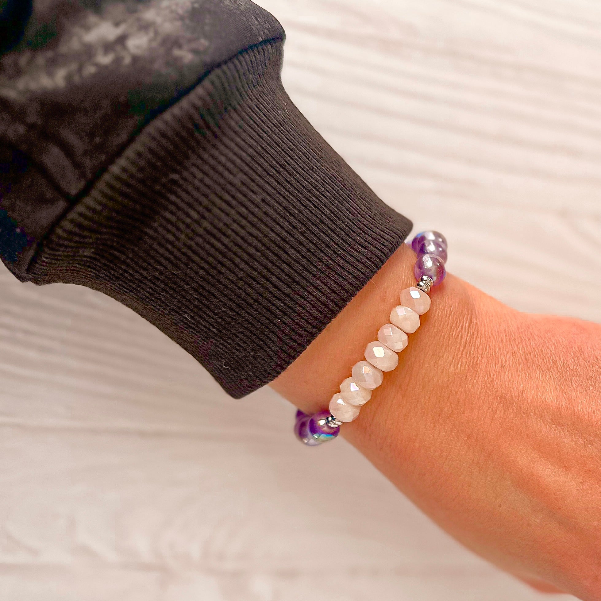 Positive Purpose - Rose Quartz and Amethyst Bracelet