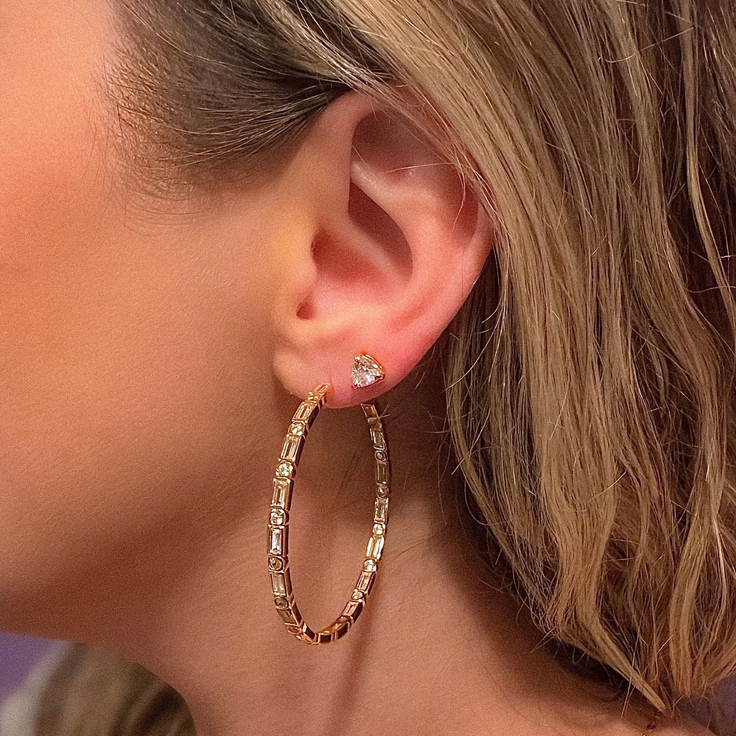 CZ Trillion Stud Earrings