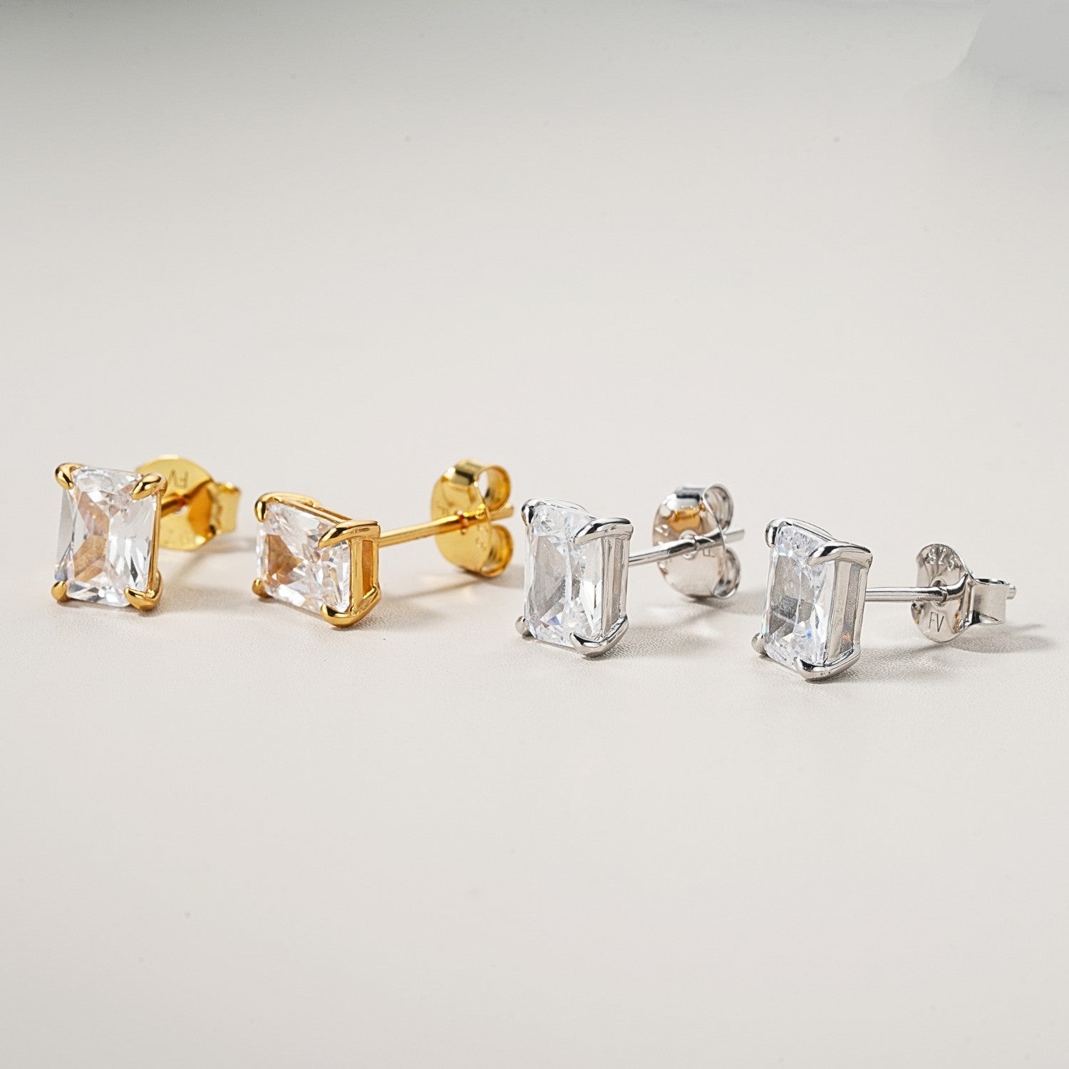 CZ Radiant Stud Earrings