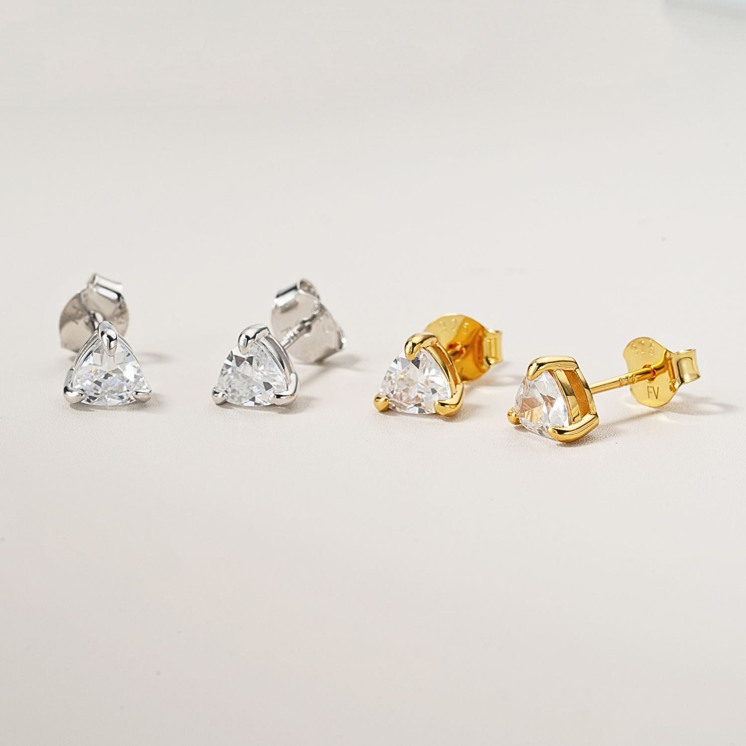 CZ Trillion Stud Earrings