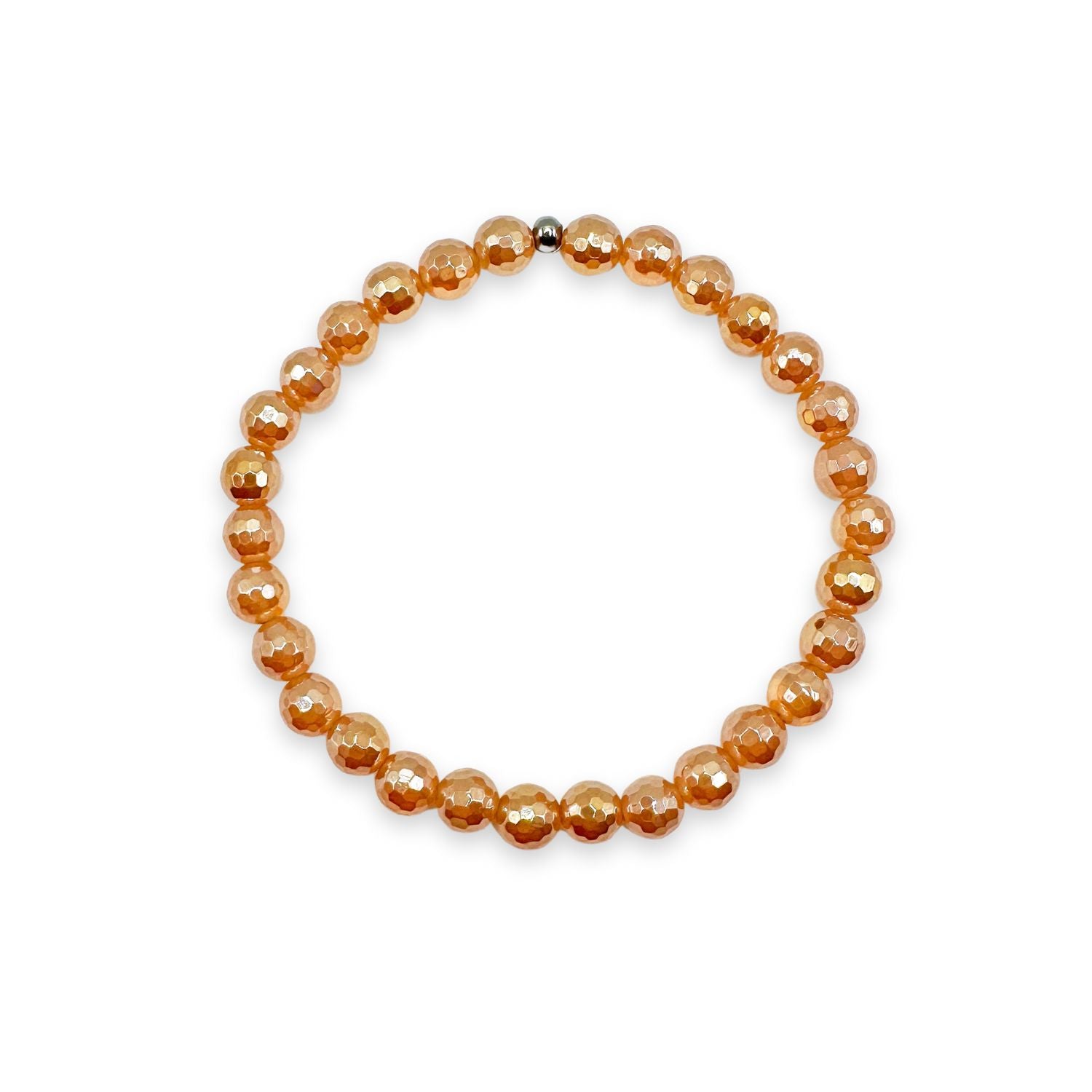 womens beaded bracelet in 6mm champagne agate from Featherly