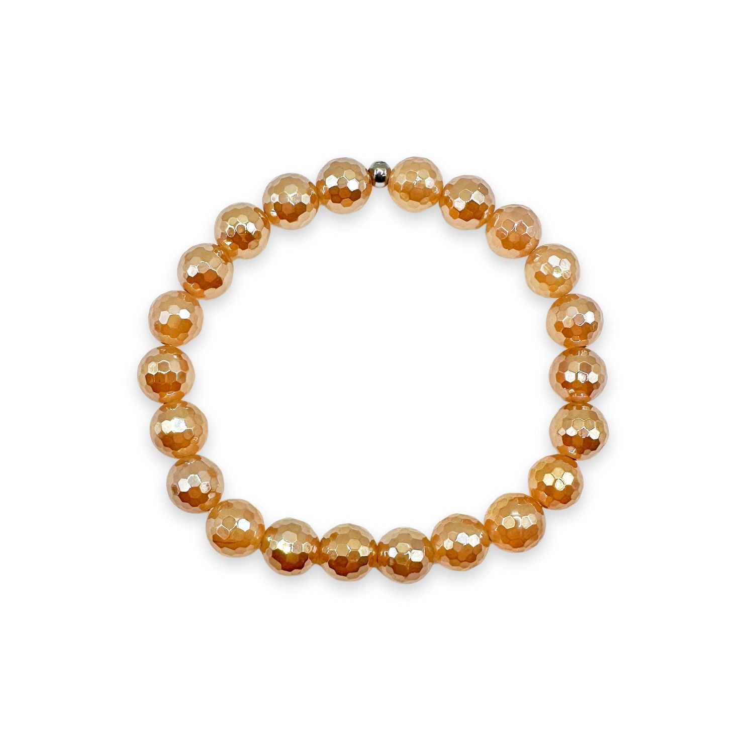 womens beaded bracelet in 8mm champagne agate from Featherly