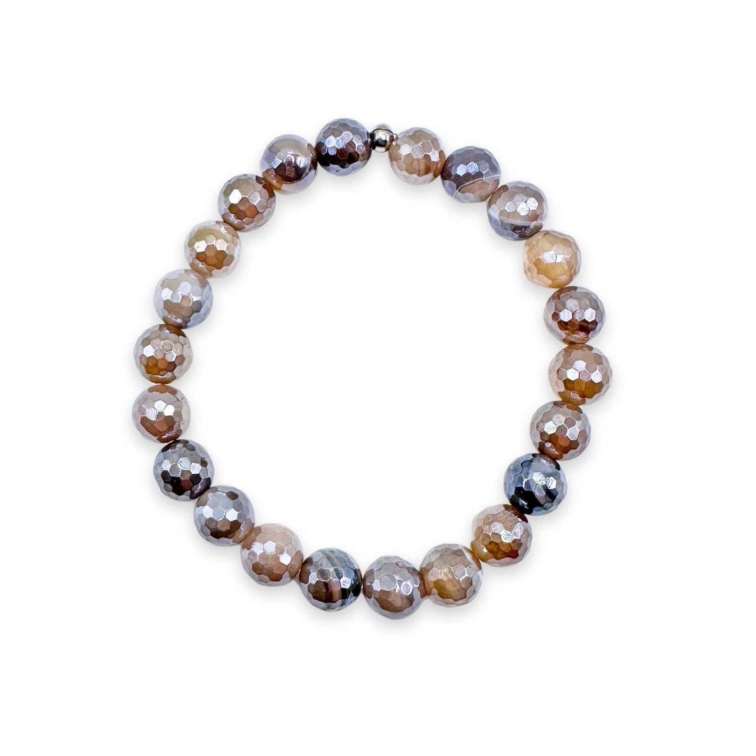 womens beaded bracelet in 8mm coffee agate from Featherly