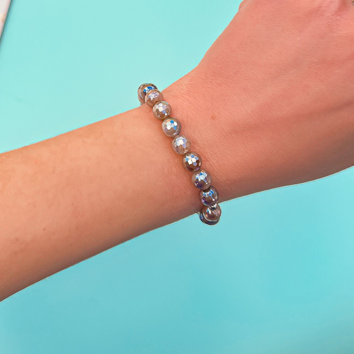 stacker bracelet from featherly in coffee agate