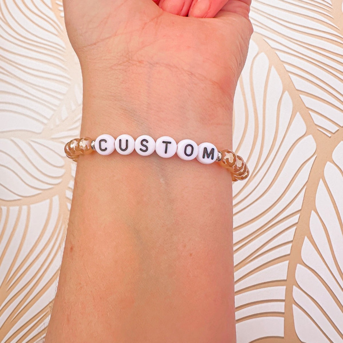 Champagne Agate Mini Personalized Bracelet
