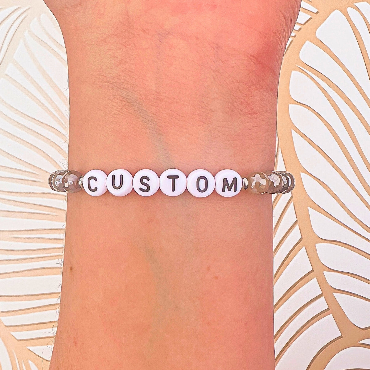Coffee Agate Mini Personalized Bracelet