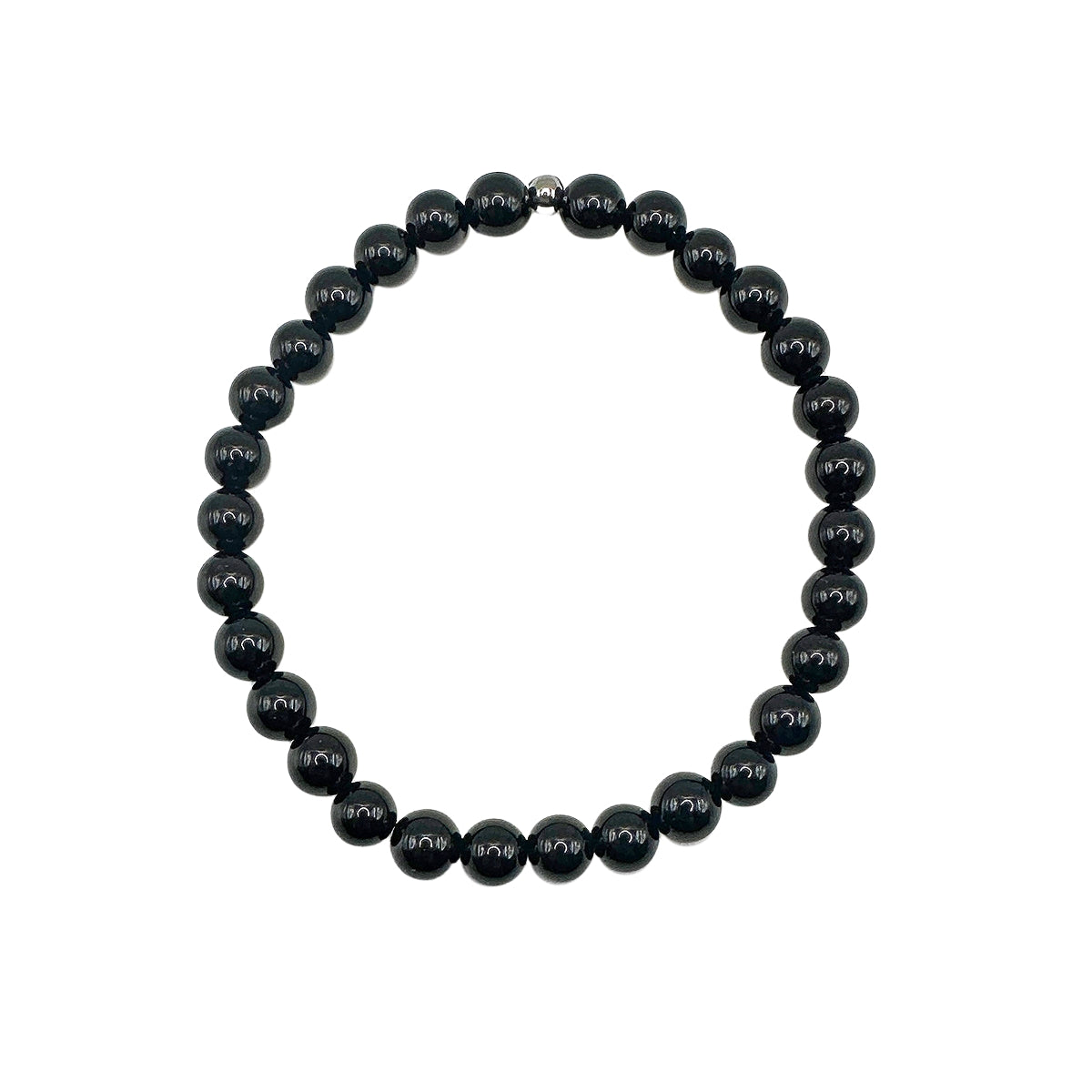 Featherly Black Onyx Mini Stacker Crystal Gemstone Beaded Bracelet