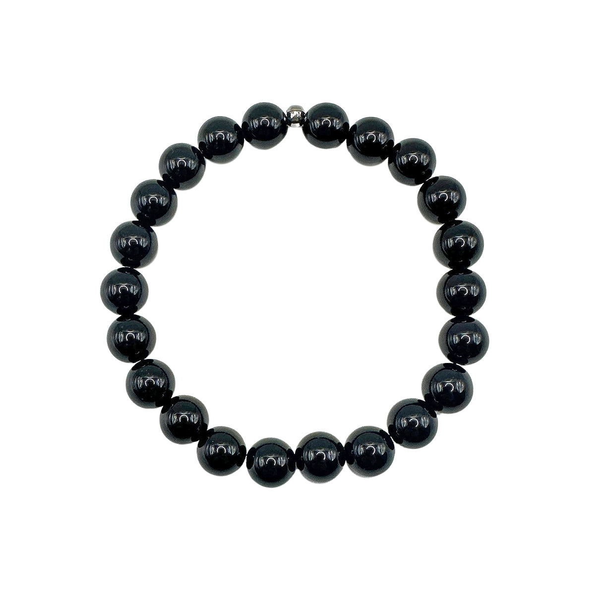 Featherly Black Onyx Stacker Beaded Crystal Gemstone Bracelet