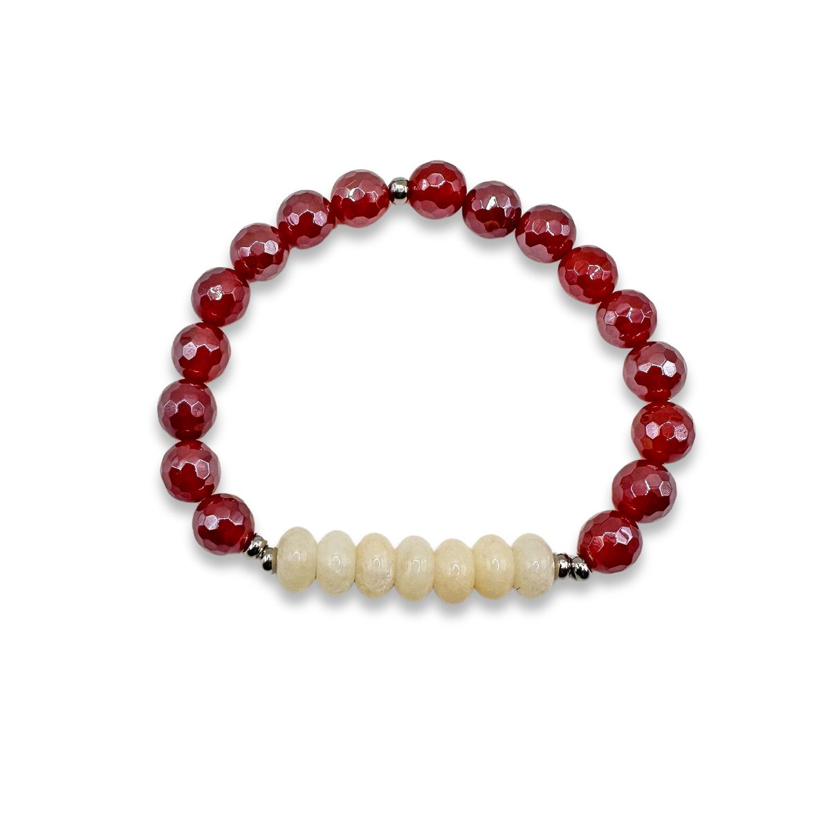 Positive Purpose - Red Agate and Cream Jade