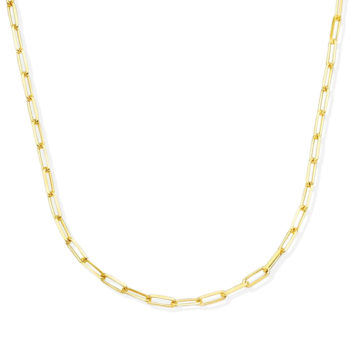 Featherly paperclip necklace chain in gold