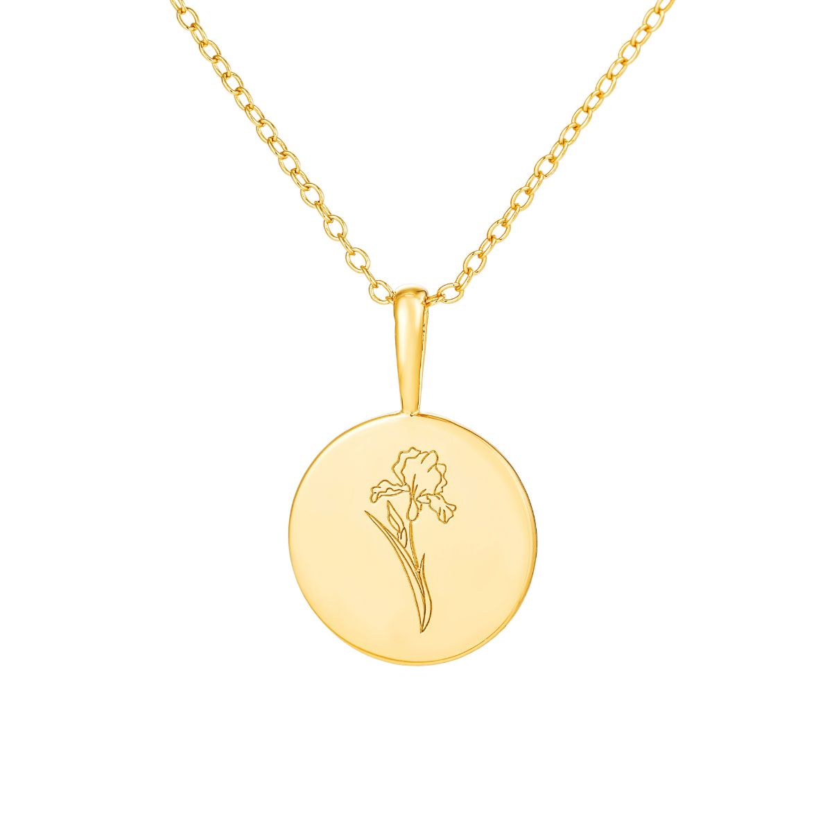 Featherly February Birth Flower Gold Necklace