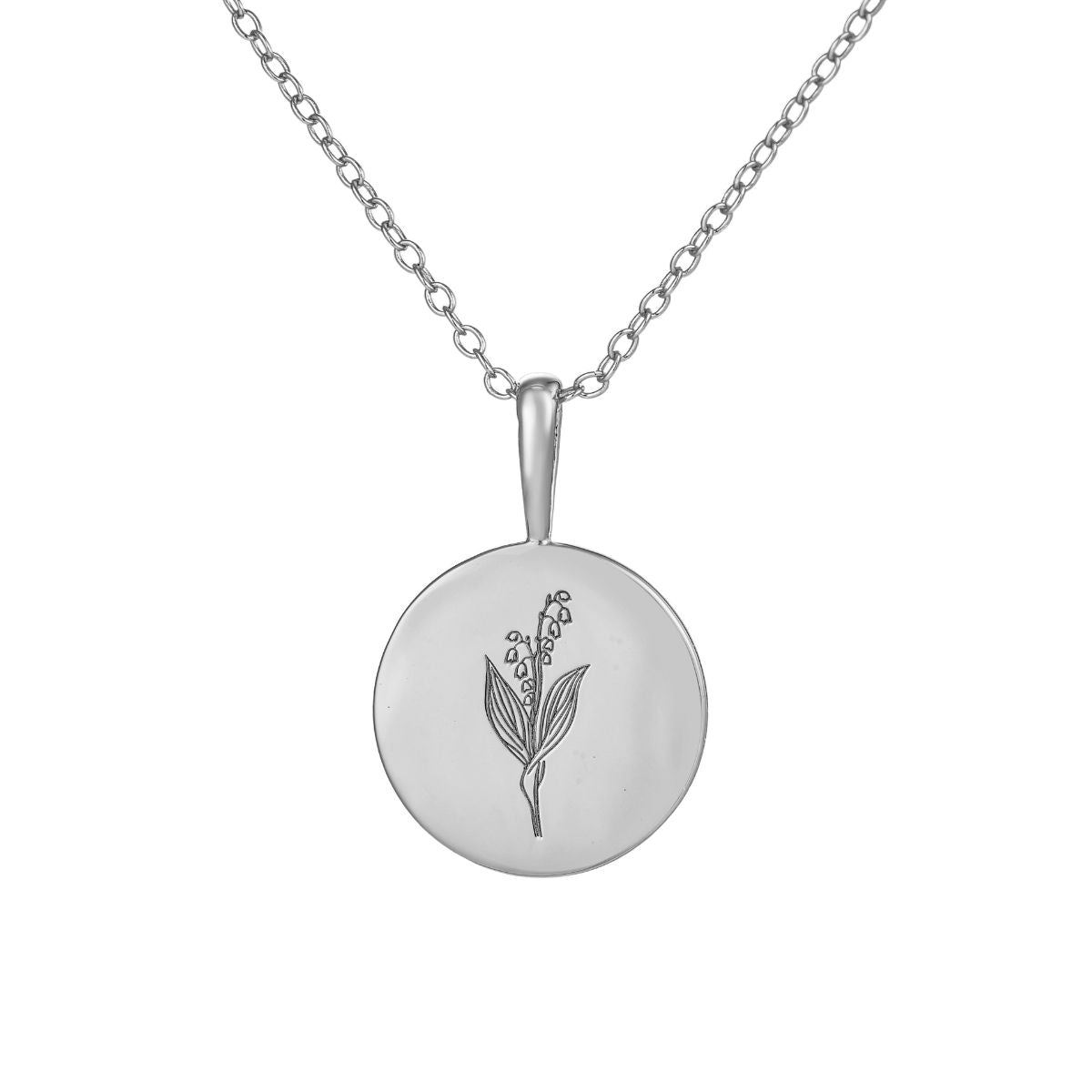 Featherly May Birth Flower Sterling Silver Necklace