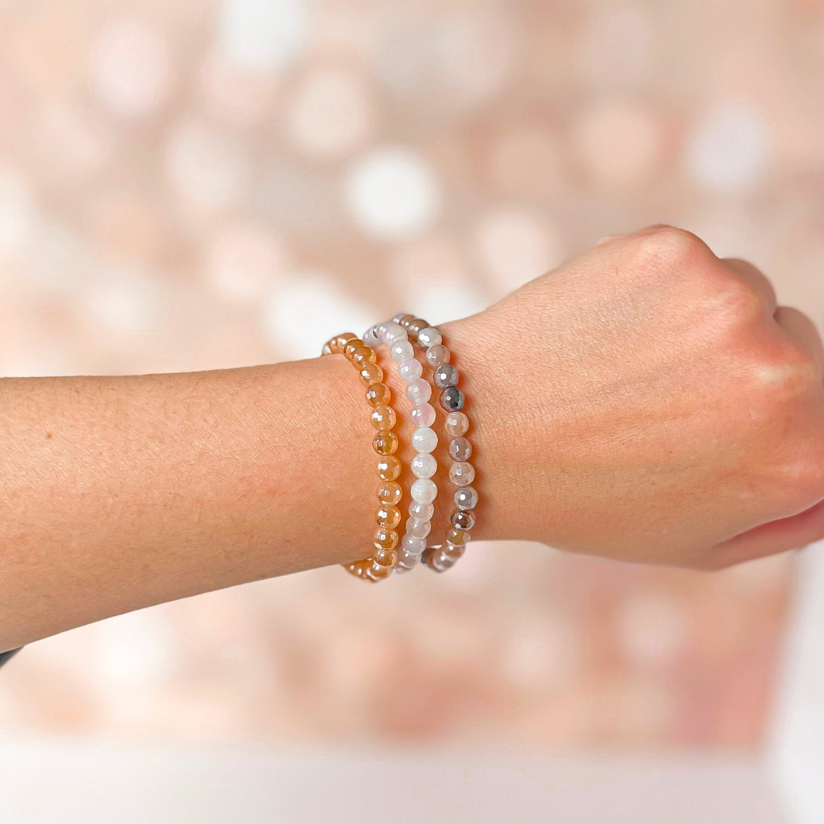 Featherly OG Must-Haves Beaded Bracelet Stack on wrist model