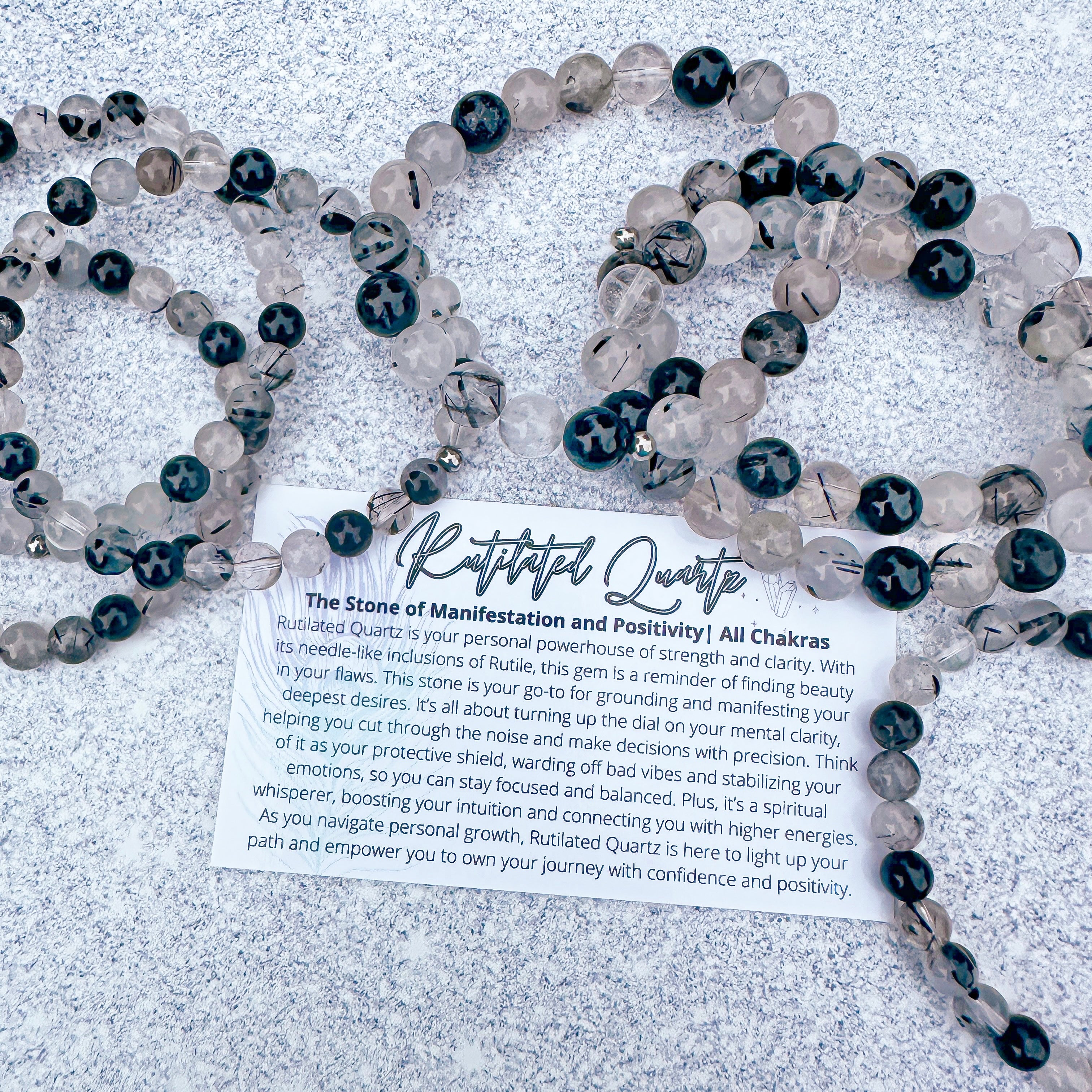 Manifestation & Positivity - Black Rutilated Quartz Stacker Bracelet