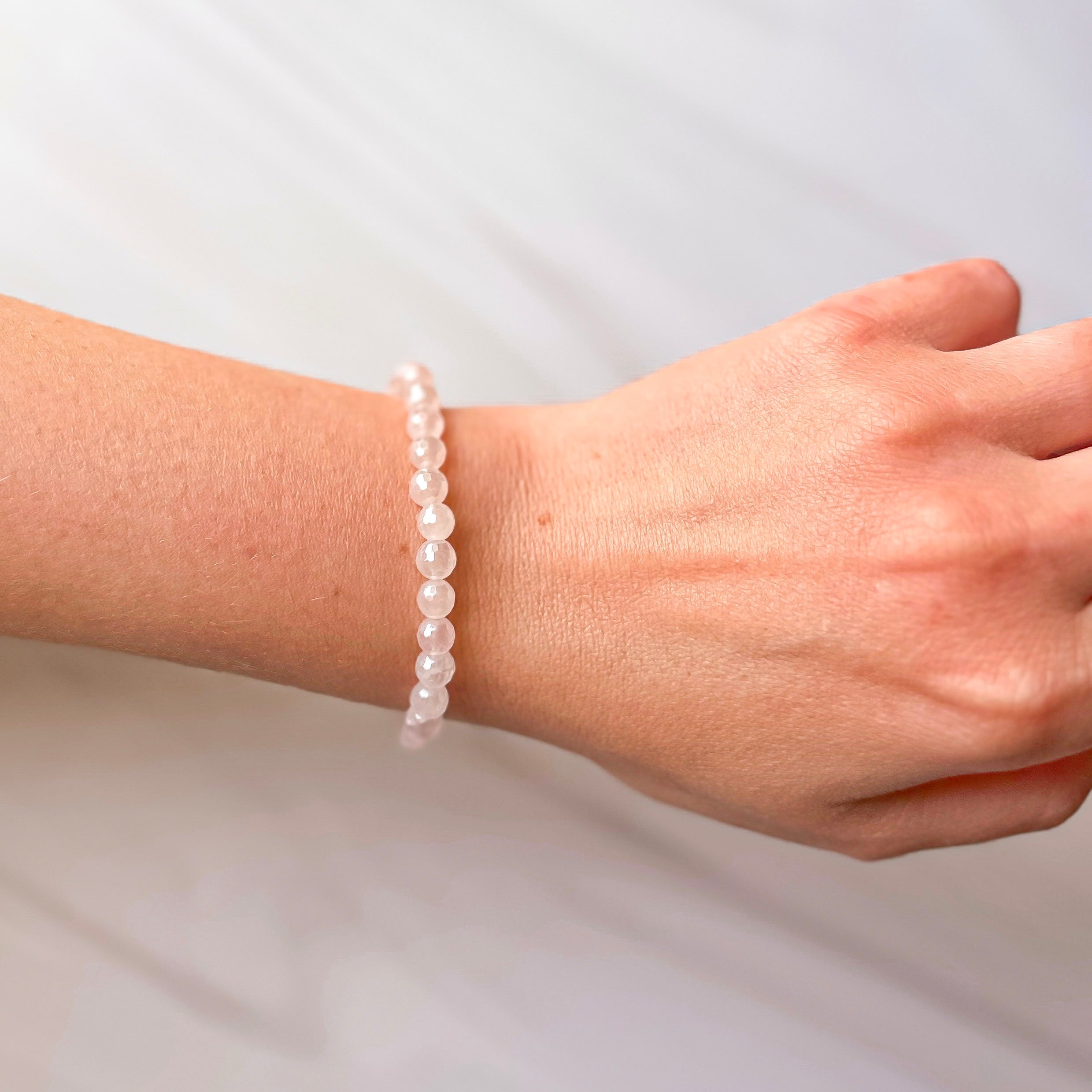 Unconditional Love & Peace - Mystic Rose Quartz Faceted Mini Stacker Bracelet