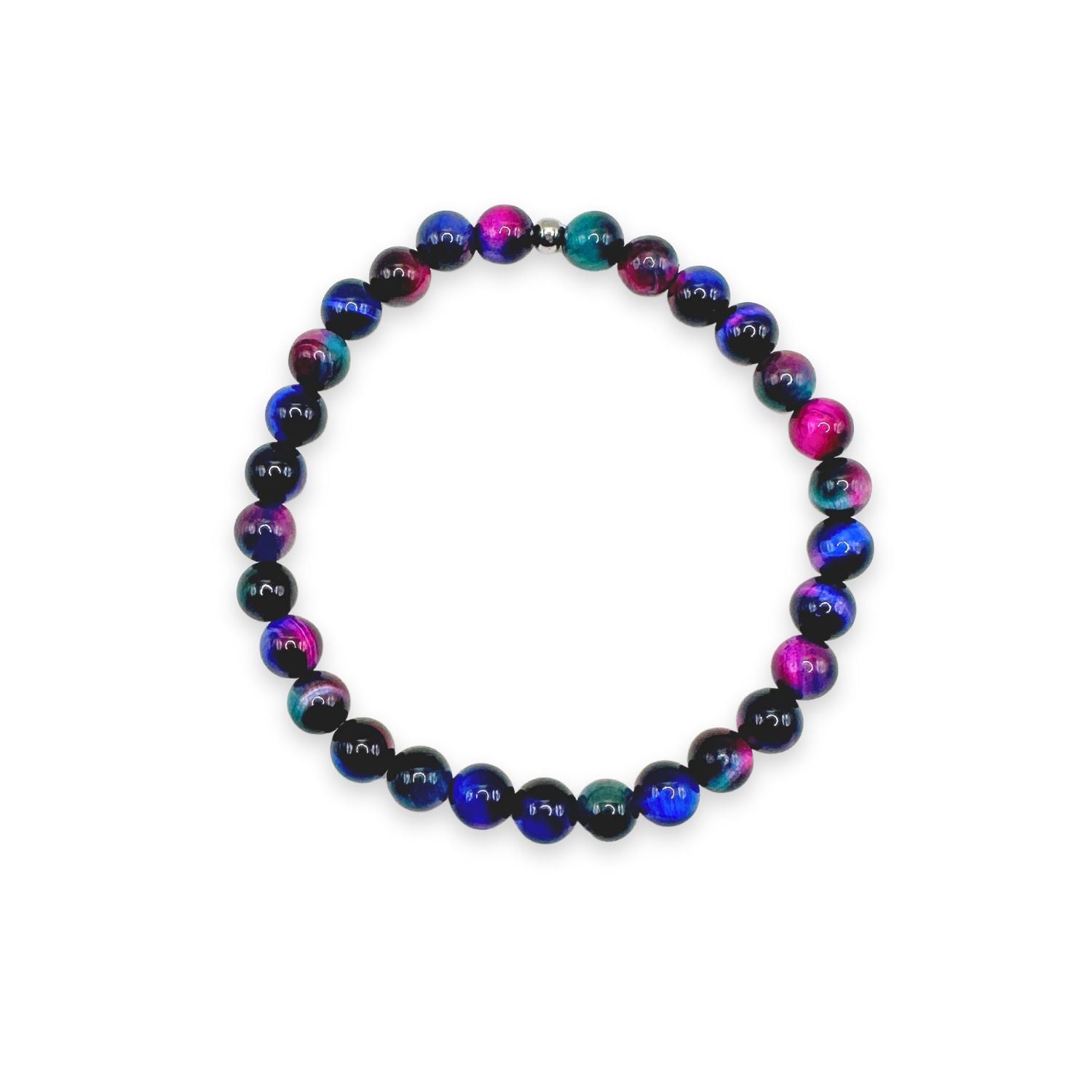 womens beaded bracelet in 6mm galaxy tiger's eye from Featherly