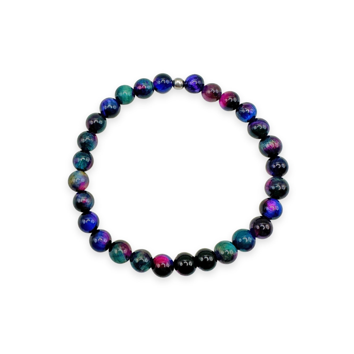 womens beaded bracelet in 6mm galaxy tiger's eye from Featherly